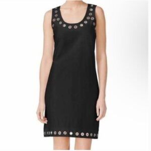 Calvin Klein Black Cotton Pleated Dress (867)